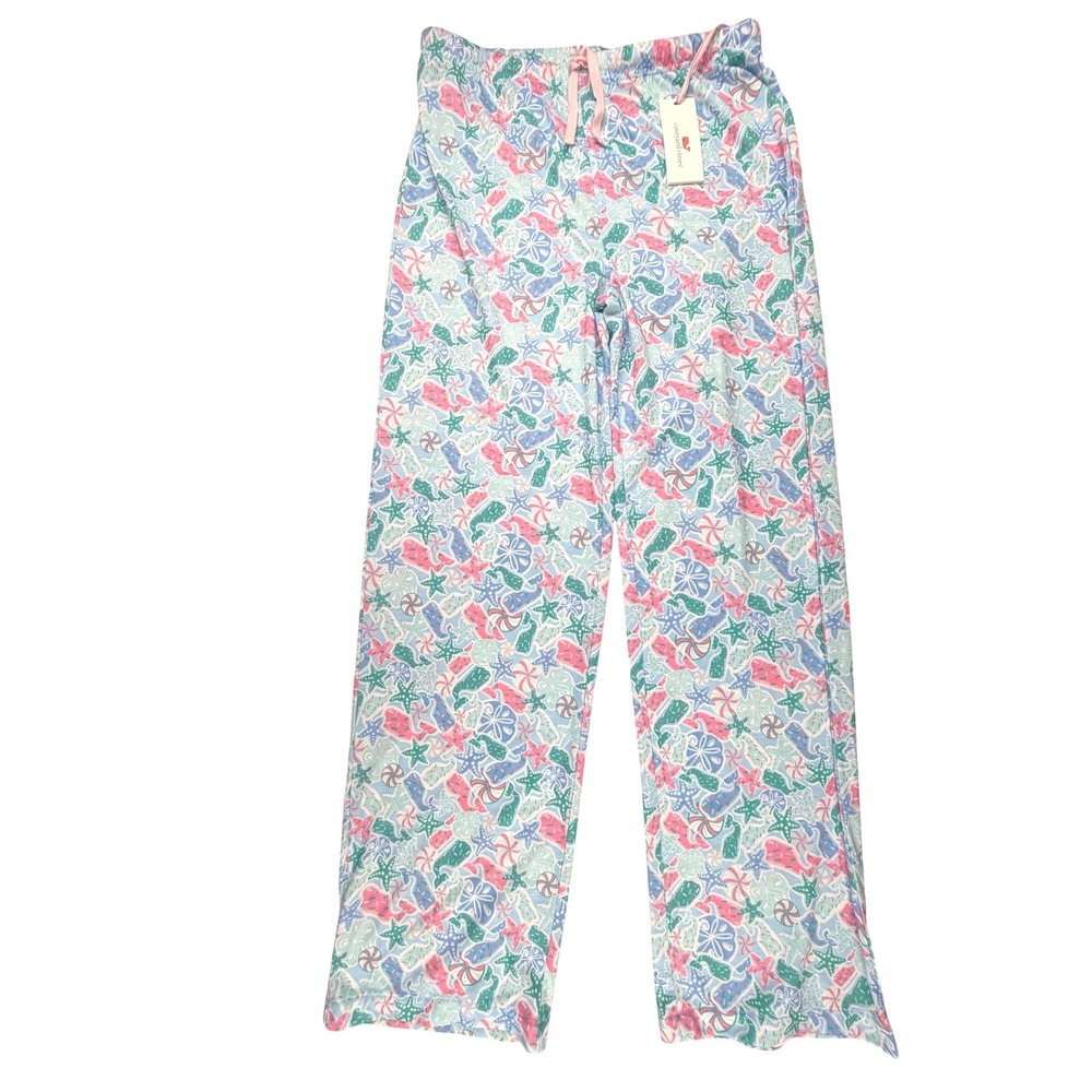 Vineyard Vines Girls Blue Cookie Whale Lounge Pant 7L0113-456 Large 14 NWT